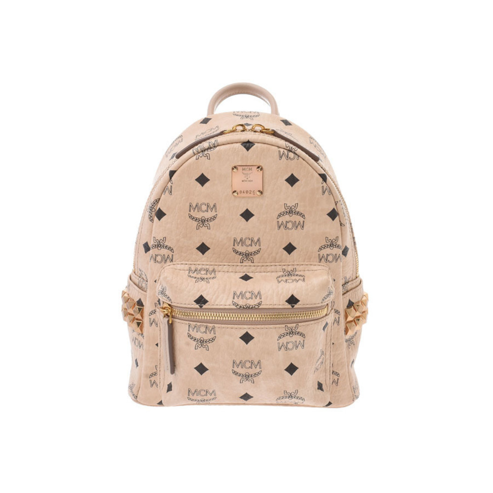 Mcm Side Beige Studs Mini Backpack - image 1
